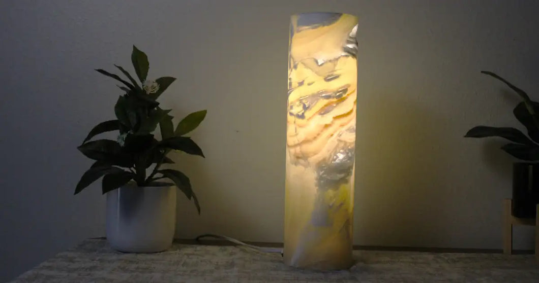 Honey Yellow Onyx Stone Lamp, Onyx Stone Lamp