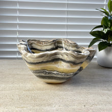 Load image into Gallery viewer, Natural Zebra Onyx Hand Craved Bowl |Mini Bowl / BM03
