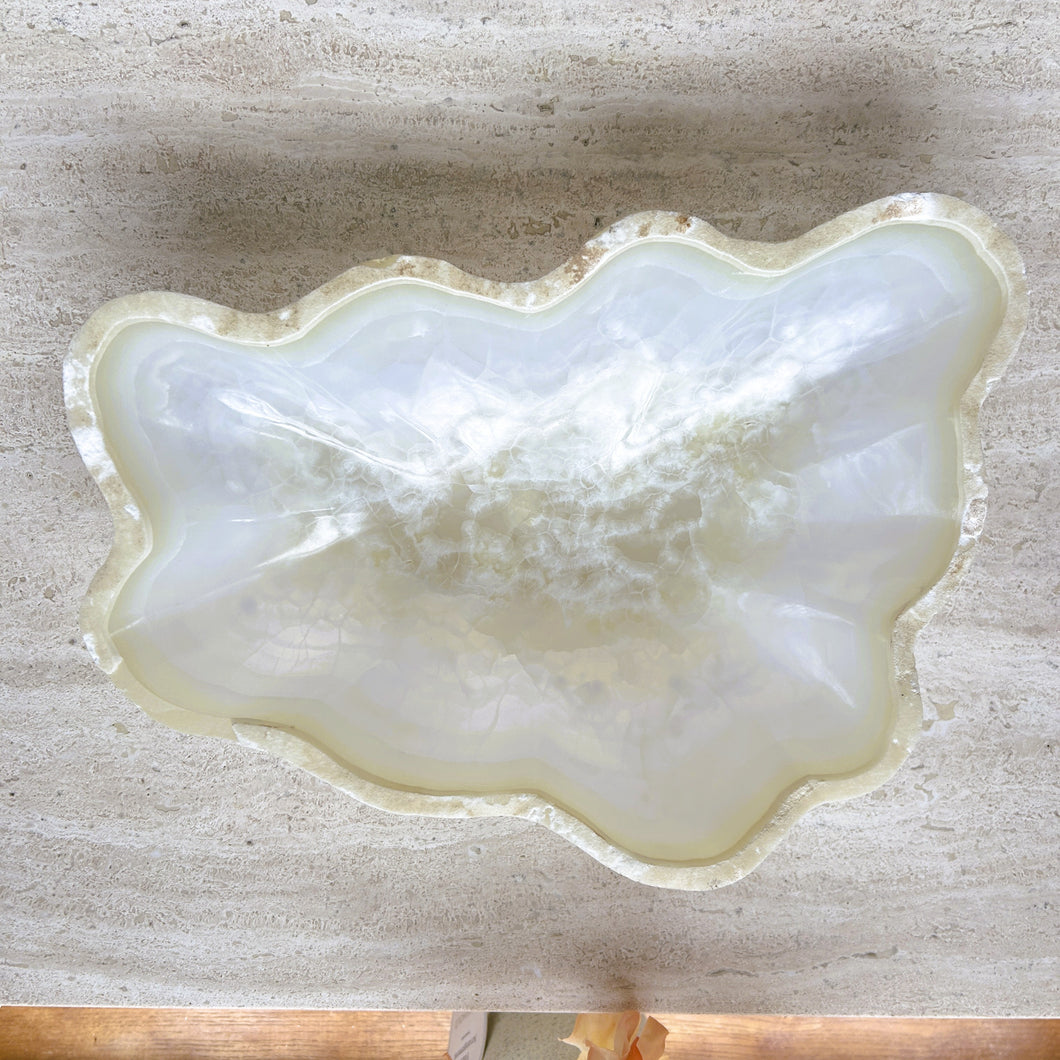 White Onyx Bowl | Beautiful Onyx Bowl Centerpiece. BWM11