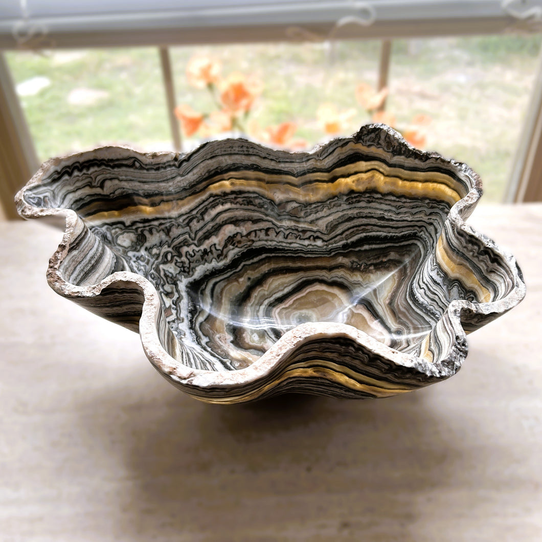 Zebra Onyx Bowls / Elegant Bowl Hand Craved Bowl / BZG1612