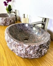 Load image into Gallery viewer, 2 Light Purple Calcite Stone Vessel Sink
