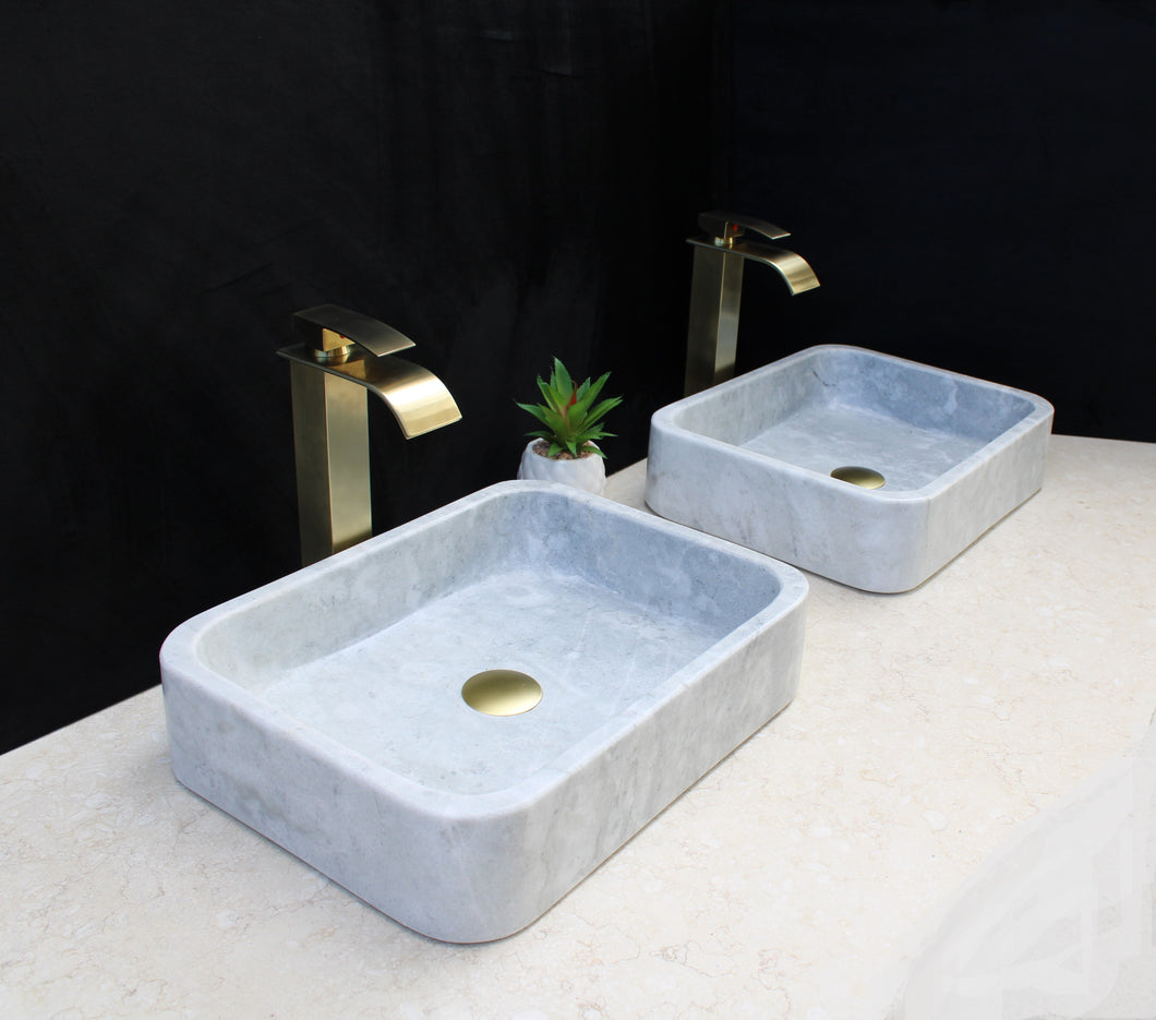 Two Marble Stone Vessel Sink | Natural Stone Sink