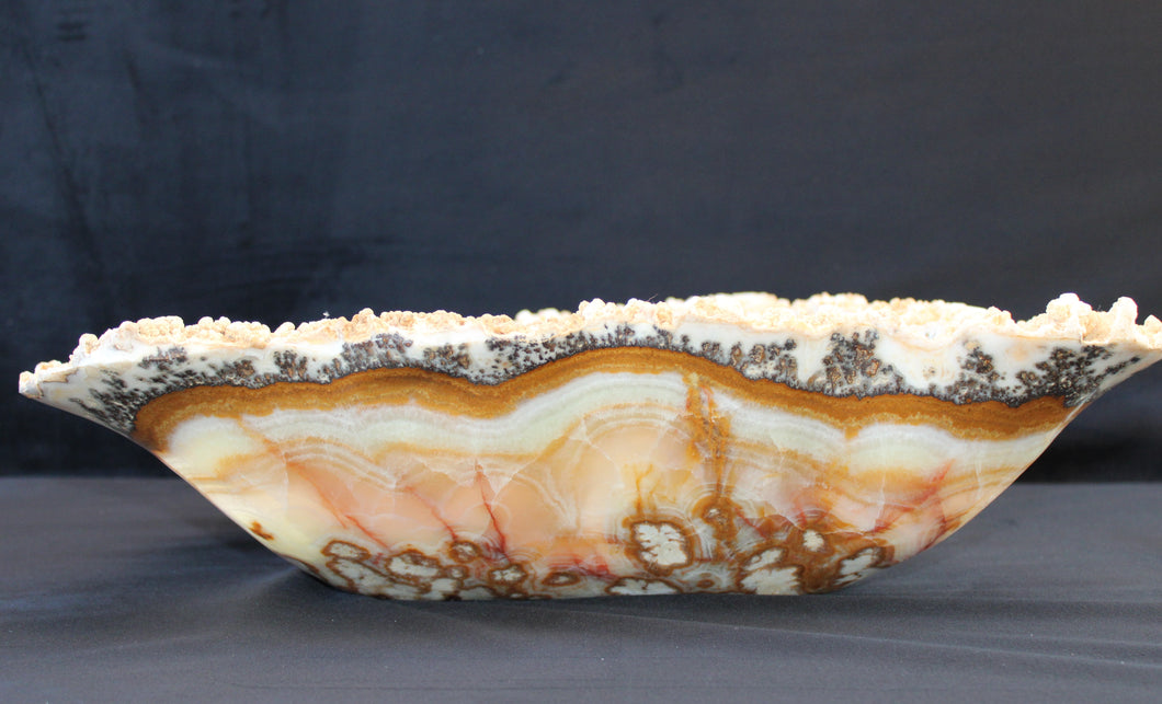 Organic Shape Handmade Onyx Stone Bowl Polished | Natural Stone Bowl | ONYX CENTERPIECE