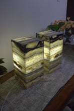 Load image into Gallery viewer, 2 Onyx Stone Lamps

