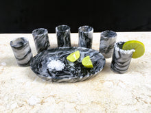 Load image into Gallery viewer, Onyx Stone Shot Glasses Set of Six with Tray
