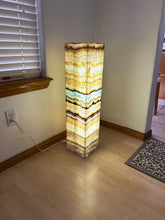 Load image into Gallery viewer, Large Onyx Lamp Floor Lamp | Pedestal Lamp | Aqua Onyx Home Lighting
