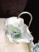 Load image into Gallery viewer, Light Green Onyx Stone Bathroom Vessel Sink - Modern Sink - Handmade Onyx Sink
