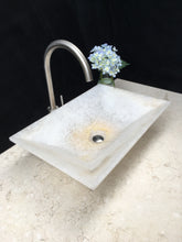 Load image into Gallery viewer, White Onyx Stone Bathroom Vessel Sink - Modern Sink - Handmade Onyx Sink
