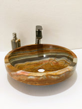 Load image into Gallery viewer, TRAVERTINE ONYX STONE VESSEL SINK
