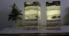 Load image into Gallery viewer, 2 Onyx Stone Lamps
