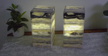 Load image into Gallery viewer, 2 Onyx Stone Lamps
