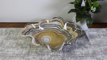 Load and play video in Gallery viewer, Unique Onyx Stone Bowl | Beautiful Onyx Centerpiece
