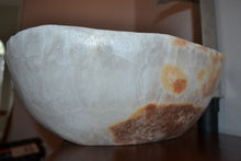 Load image into Gallery viewer, White &amp; Brown Onyx Stone Bathroom Sink
