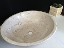 Load image into Gallery viewer, Light Travertine Marble Bathroom Sink - Smooth
