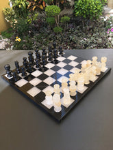 Load image into Gallery viewer, Black &amp; Beige Marble Chess Set
