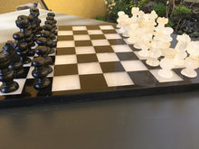 Load image into Gallery viewer, Black &amp; Beige Marble Chess Set
