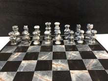 Load image into Gallery viewer, Grey &amp; Black English Chess Set
