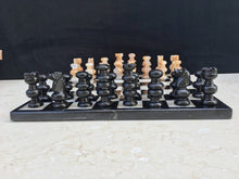 Load image into Gallery viewer, Handmade Onyx Chess Set Beige &amp; Black 13.7&quot; Chess Set
