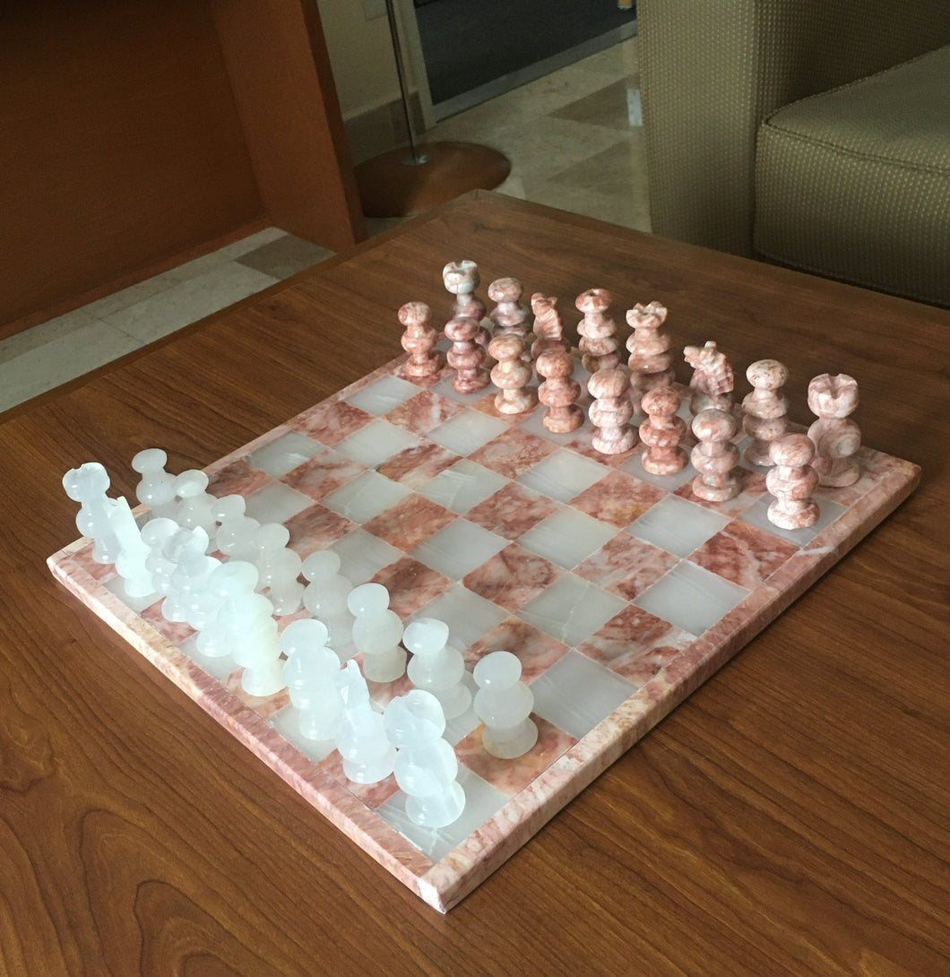 Luxury Black & White Marble Chess Board