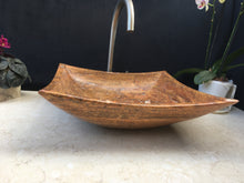 Load image into Gallery viewer, Beautiful Sink in Red Travertine Marble, An Elegant Touch of nature for your home | Vessel Sink Marble | Natural Stone Sink
