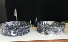 Load image into Gallery viewer, Black &amp; White Blended Onyx Vessel Sink Pair of Two
