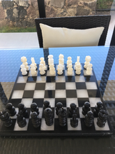 Load image into Gallery viewer, Handmade Onyx Chess Set White &amp; Black 13.7&quot; Chess Set

