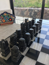 Load image into Gallery viewer, Aztec Onyx Chess Set - Black &amp; White
