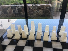 Load image into Gallery viewer, Aztec Onyx Chess Set - Black &amp; White
